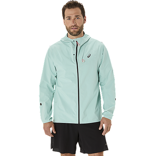 Asics Metarun Waterproof Jacket Herren MANTLE GREEN/CHERRY TOMATO Bild 1