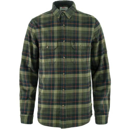 Fjällräven Singi Heavy Flannel Shirt M Herren Black-Deep Forest Bild 1