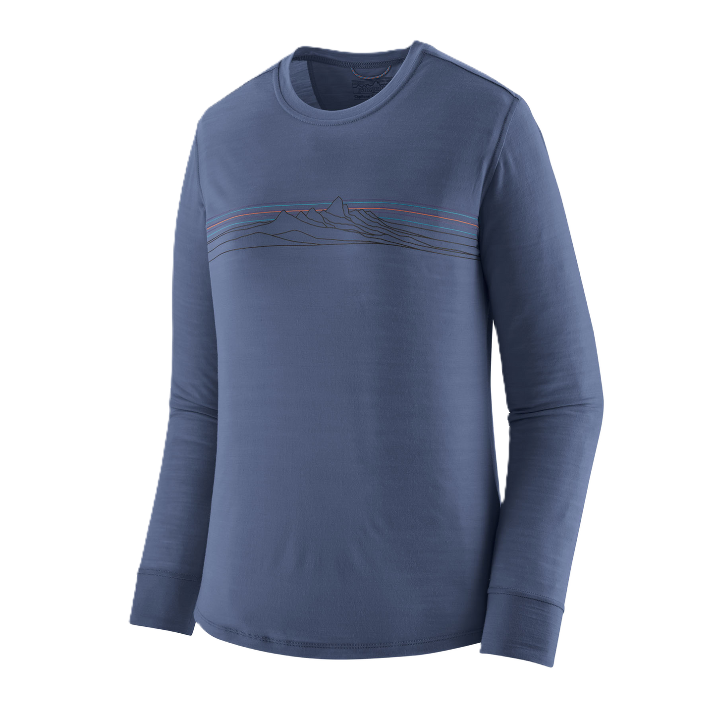Patagonia Long-Sleeved Capilene® Cool Merino Blend Graphic Shirt Damen Strata Stripe: Current Blue Bild 1